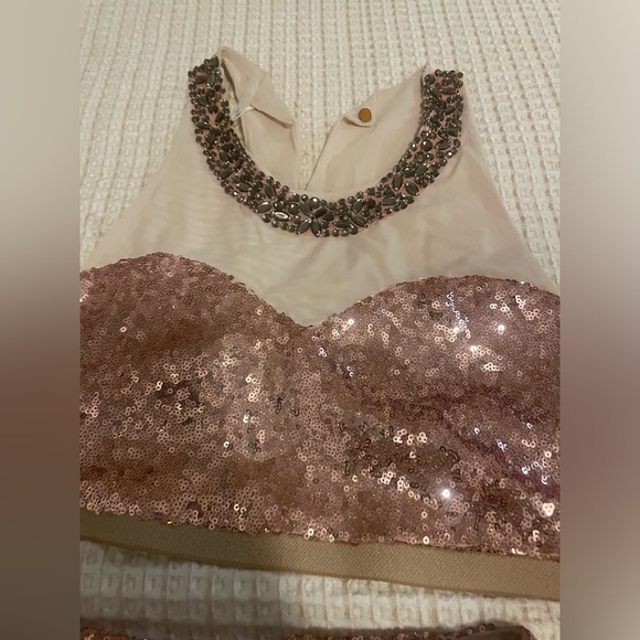 Catherine trifiletti pink sequin skirt and crop set bottoms small top medium - Picture 2 of 8